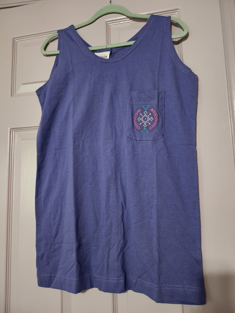 90's 100% Cotton Sleeveless Pocket Tank Top Purple Nwt